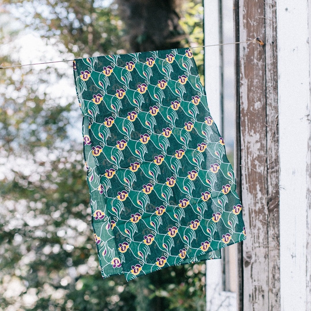 makumo / 手ぬぐい【バラ / 緑】 | mujina shouten | 糸島のハイキング