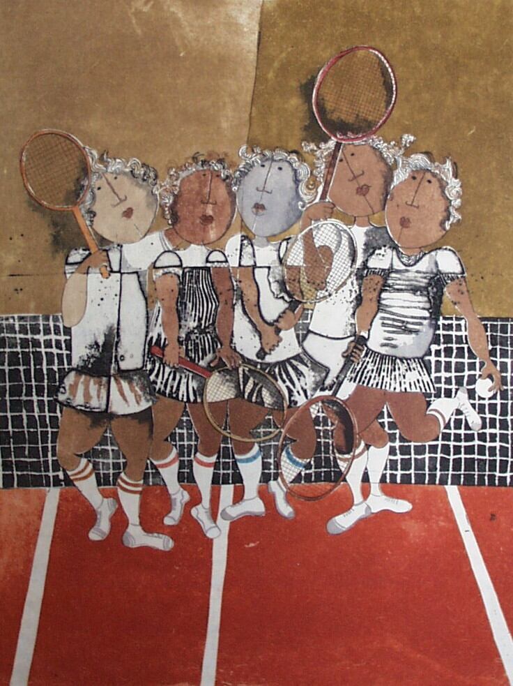 テニスコート | Gallery Enatsu 江夏画廊 | ハートウォーミングな絵画