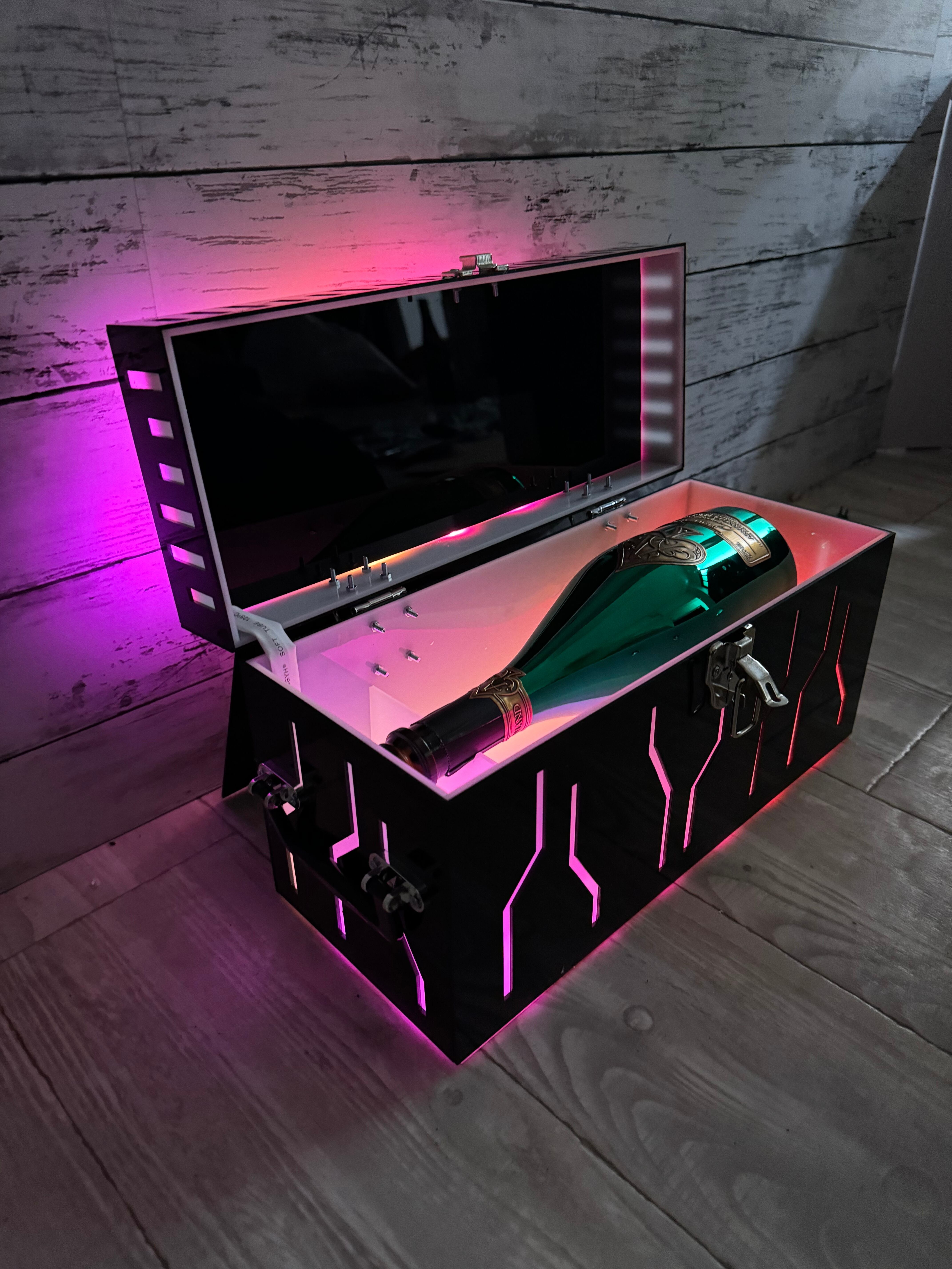 LED シャンパンケース 1本収納 ブラックライン ロゴ入れ対応可