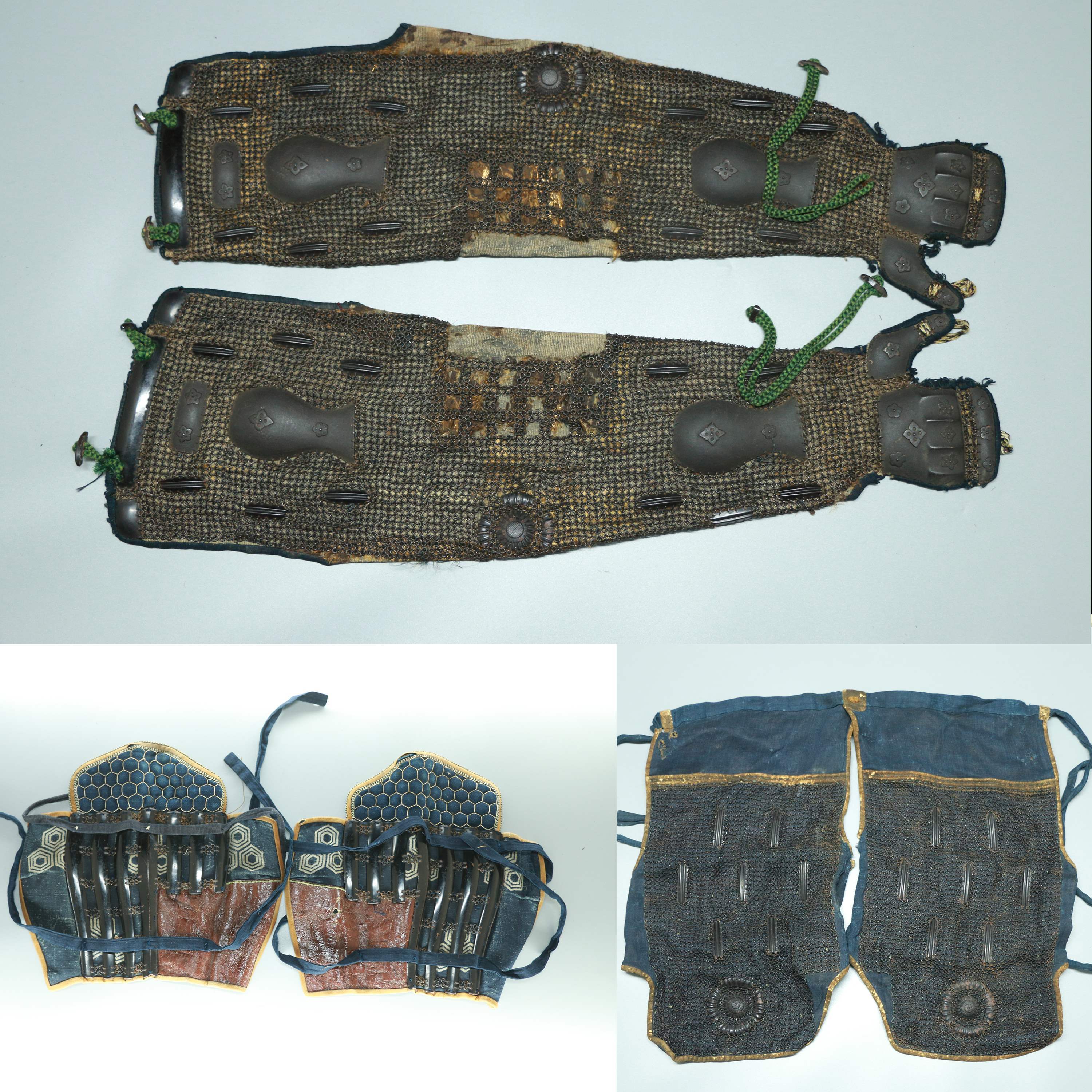 鎧　部品　江戸時代 甲冑/鎧 黒漆塗本小札紺糸毛引威二枚胴具足(BU-070123)｜刀