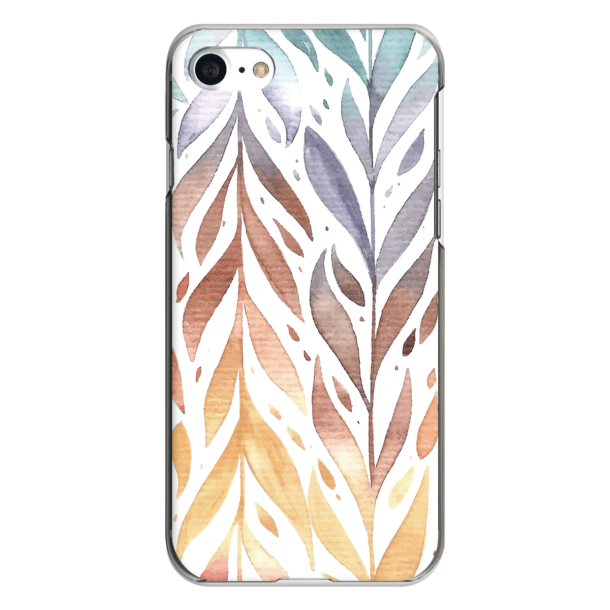 iPhone対応 スマホ ハードケース クリア リーフパステル モダン デザイナーズ 【iPhone17 / iPhone16e / AQUOS / Xperia 他 iPhone / Android ほぼ全機種対応】 |desr2490