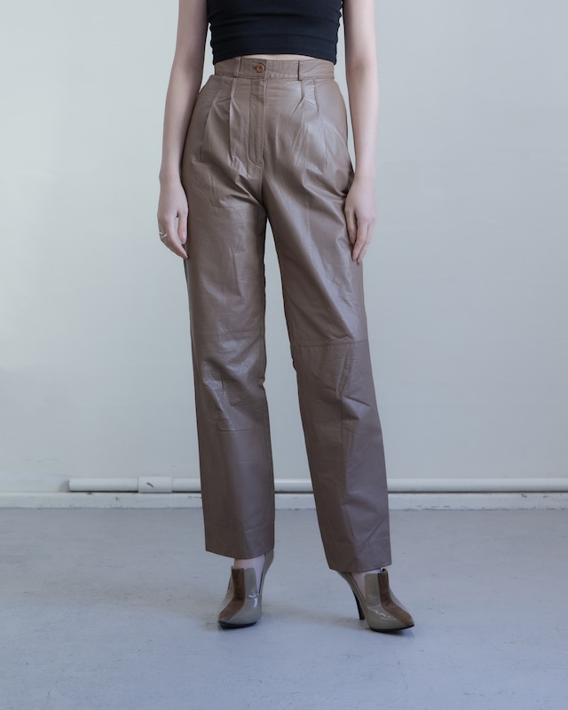 1970-80s tucked leather trousers