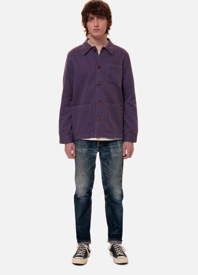 Nudie jeans ヌーディージーンズ  2023 summer collection Barney Worker Jacket Lilac カバーオール