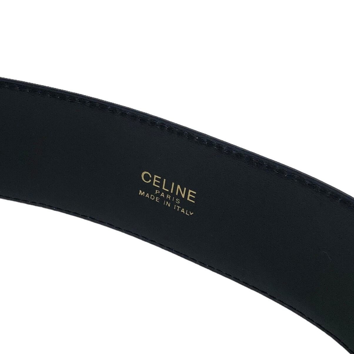 CELINE セリーヌ ハウンドトゥース 凱旋門 トリオンフ ベルト ブラック