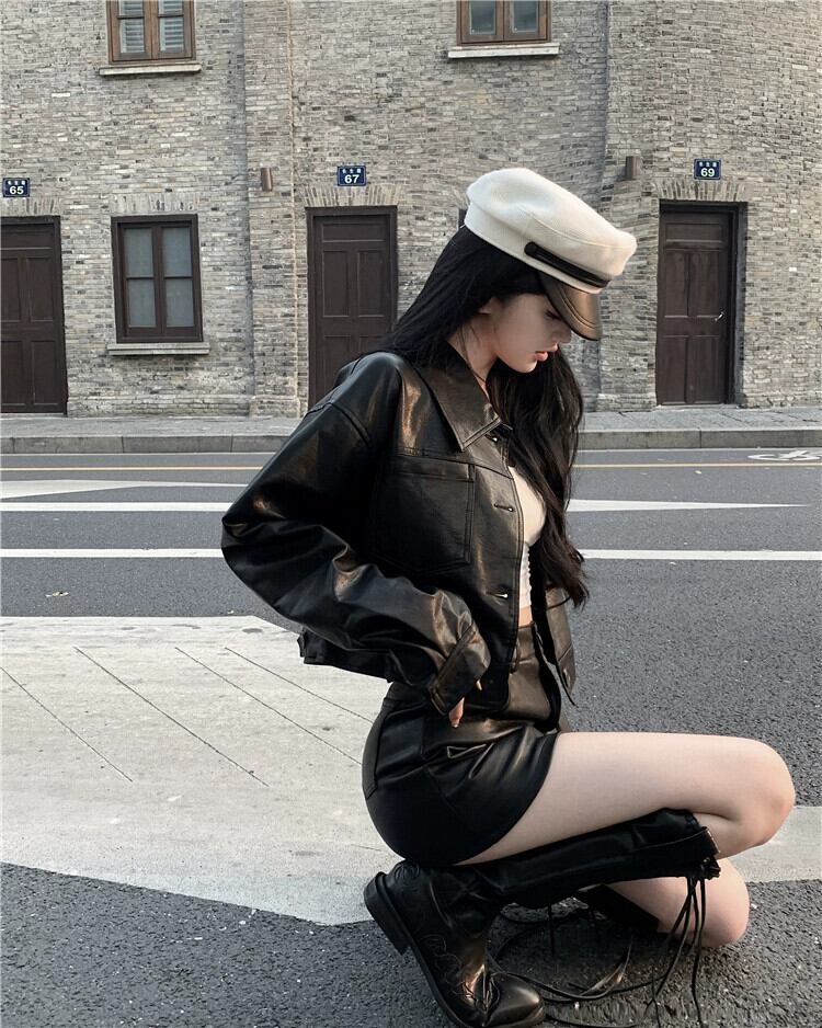 ホットセクシーなレザースカートスカート女性の春 2023 新しい