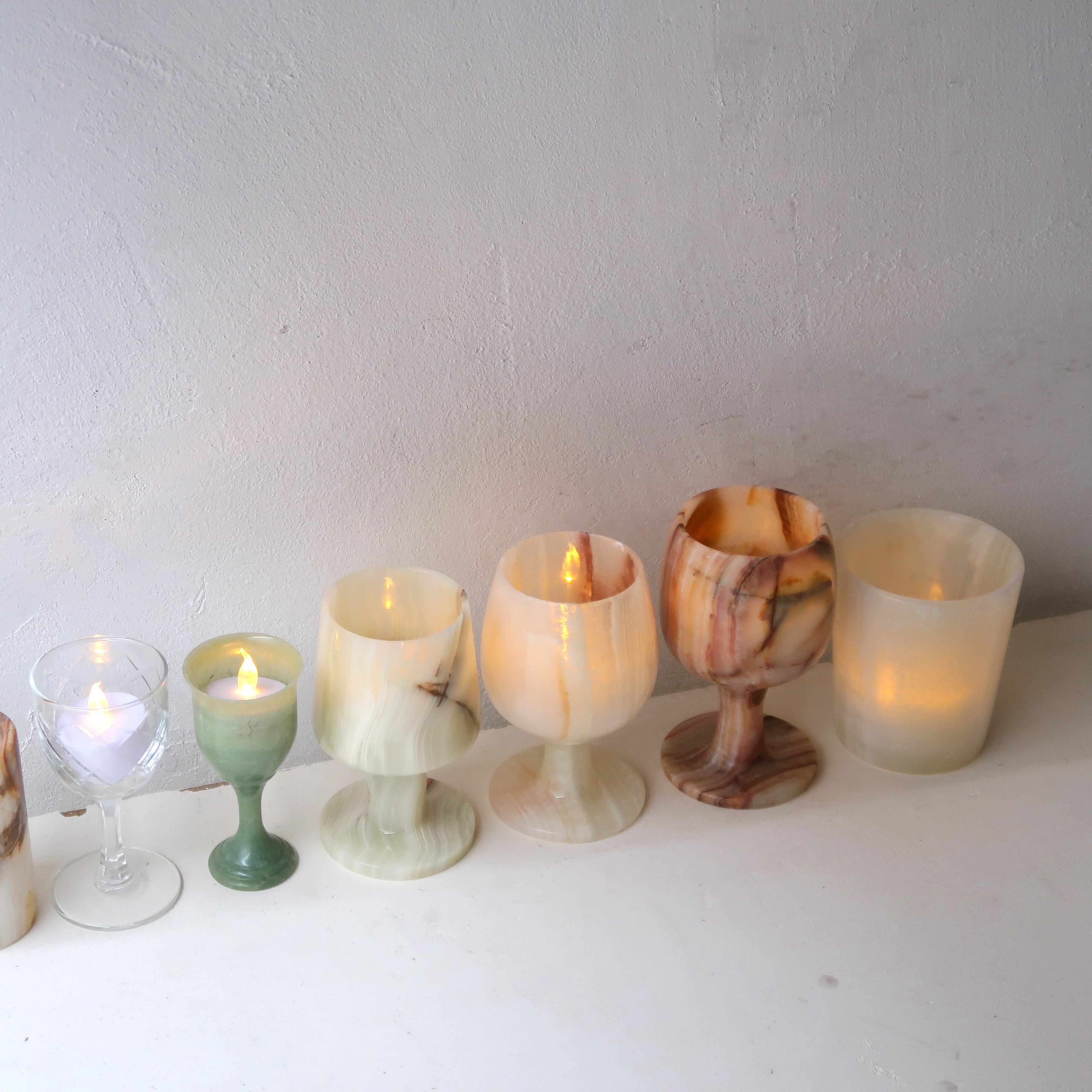 白いオニキスのキャンドルホルダー | SUISUI