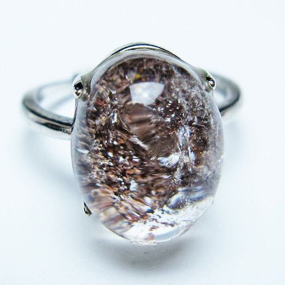 ガーデンクォーツ 指輪 ガーデン水晶 リング フリーサイズ 15号 一点物 メール便可 [M便 1/20] 115-6968