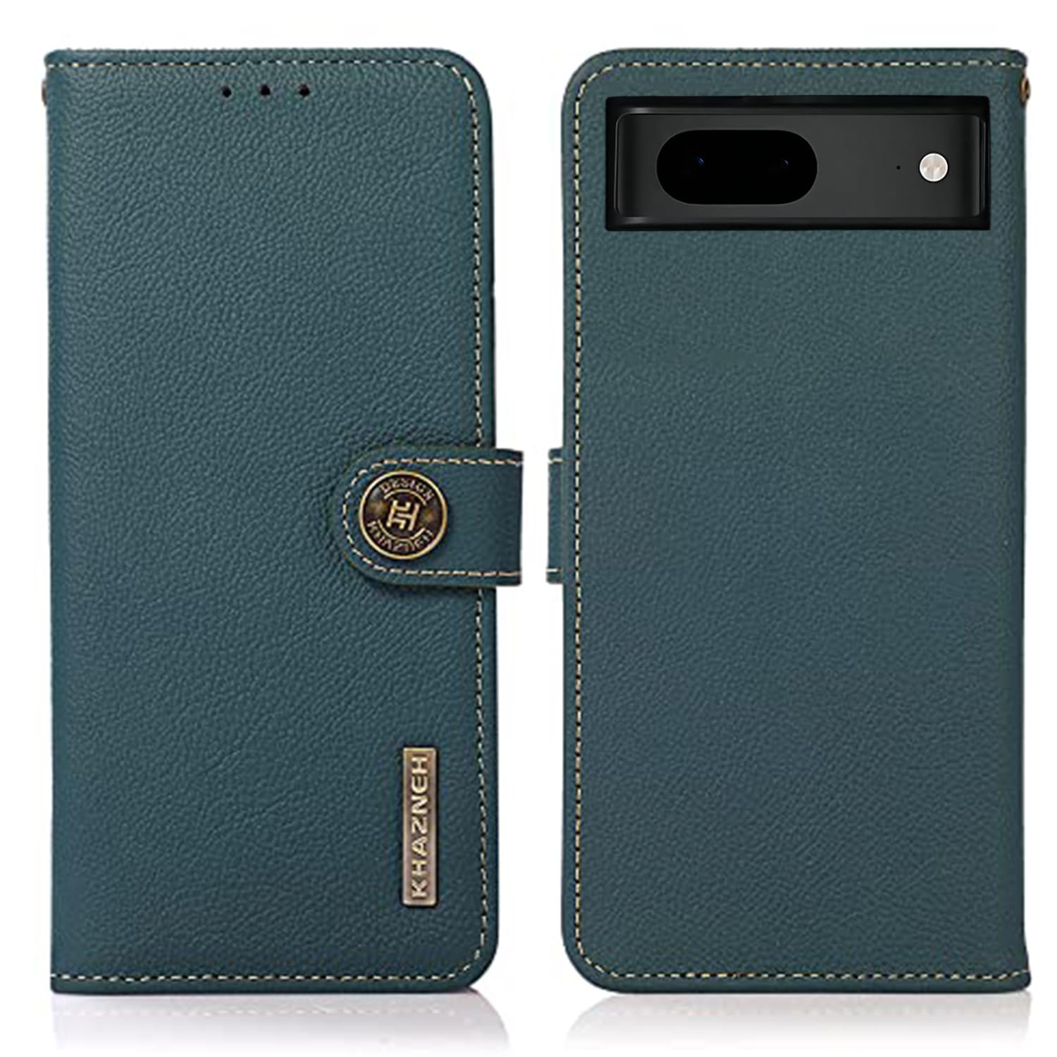 For Pixel 7a ケース 手帳型 本革 for ピクセル 7a カバー 本革 財布型 シュリンクカーフレザー 高級本皮 耐衝撃 マグネット式ボタン スピーカーホール付き カード収納 大容量 3枚 写真収納 横置きスタンド機能 ストラップホール有り 耐摩擦 Ayakumo グリーン