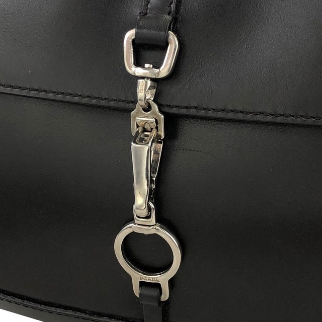 PRADA プラダ  メタルクロージャー  レザー ホーボーバッグ ハンドバッグ ブラウン vintage ヴィンテージ オールド bsinvy