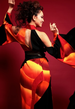 鳳凰ドレス（phoenix dress）Orange × Red × Black