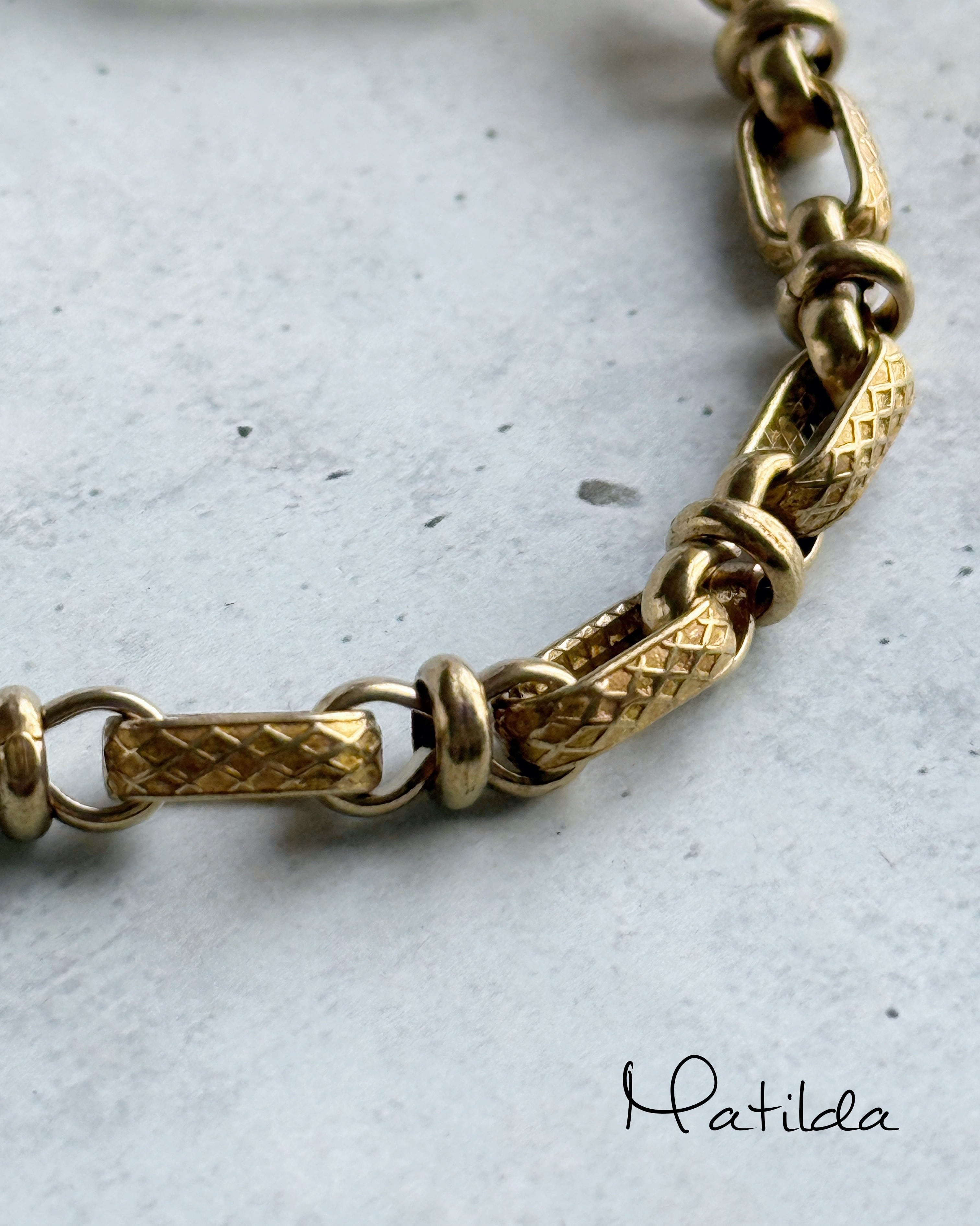 Chain & stone bracelet(クォーツ)