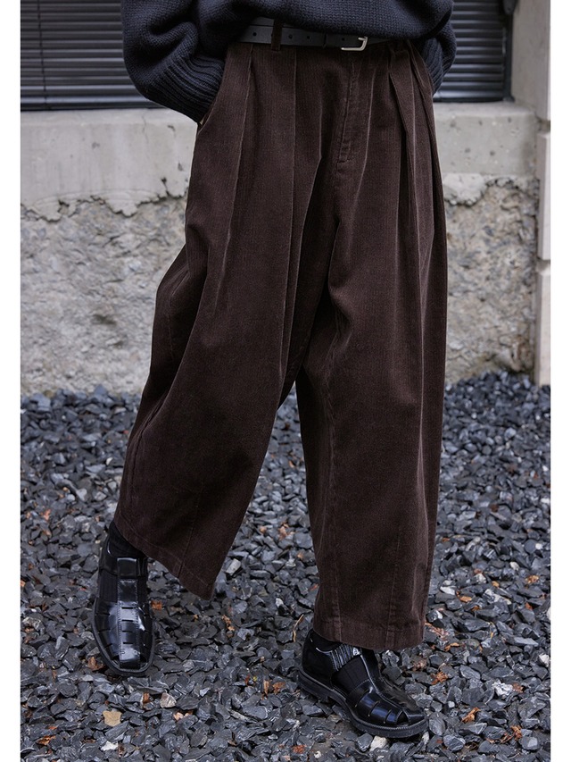 wide corduroy pants【23100803】
