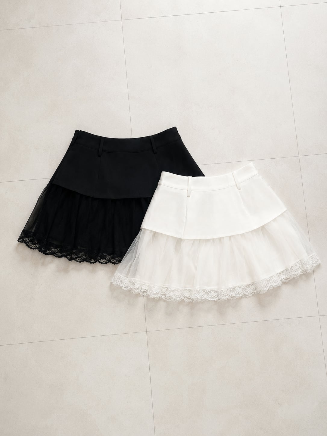 lace tulle mini skirt