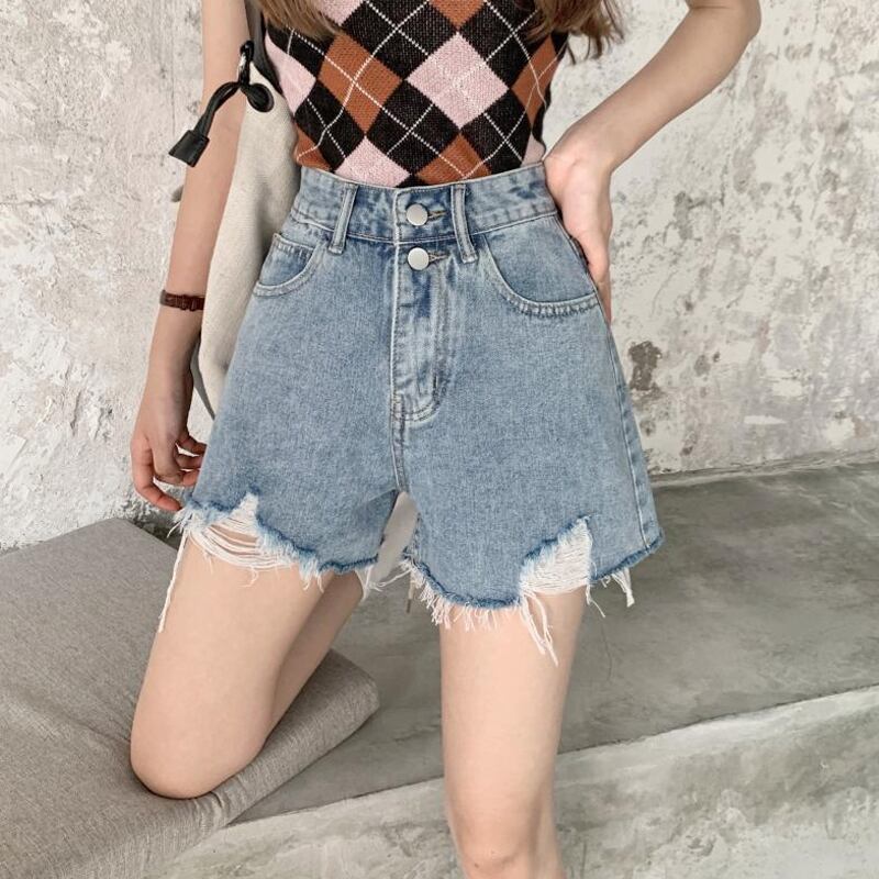 ハイウェストウェストショーツ サマー薄手レッドルーズパンツ 夏物 ブルマー 試着室91648036856