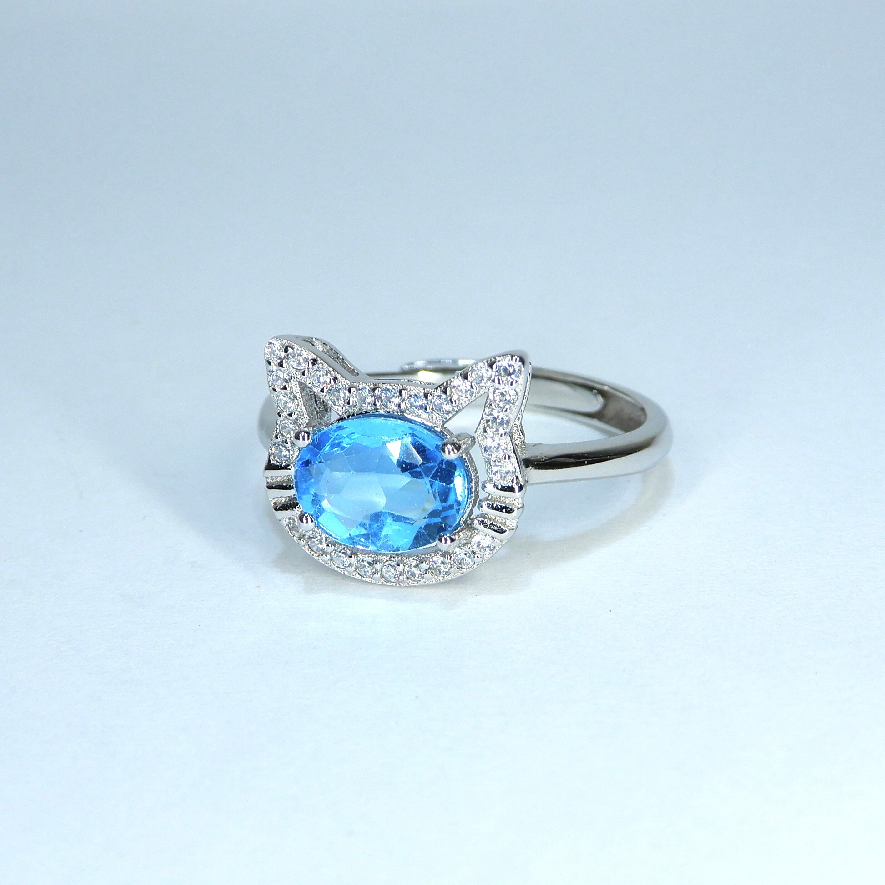 ねこRing♦︎スイスブルートパーズ♦︎WGカラー