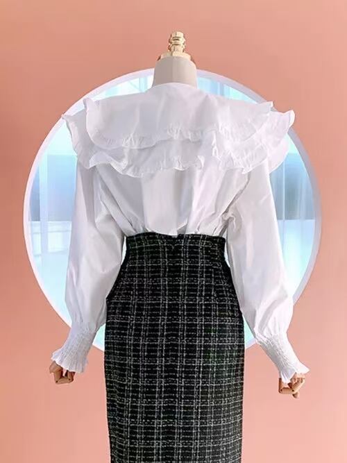 ビッグフリルカラー　ブラウス AJ−1079-E01