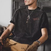ウォッシュバックプリントTシャツ A4285