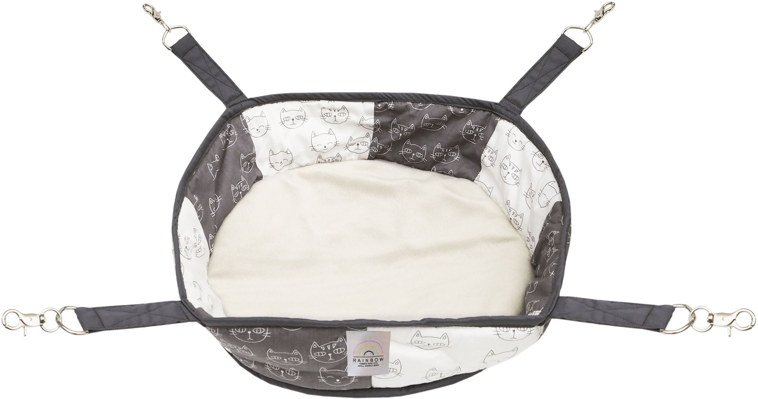 【猫ちゃん用】猫のバスケット　モノクロ猫