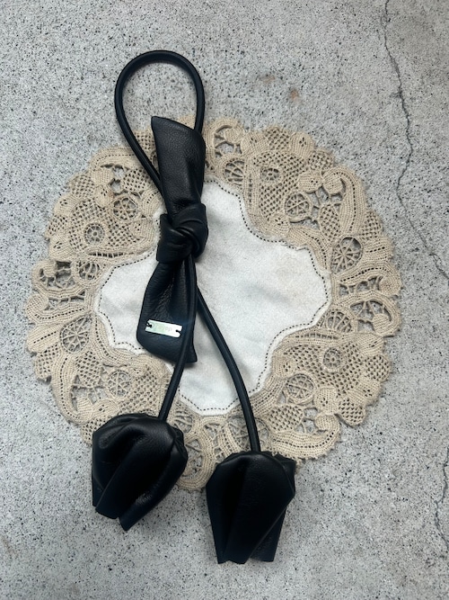 HEYEP  Faux Leather Flower Hair Tie