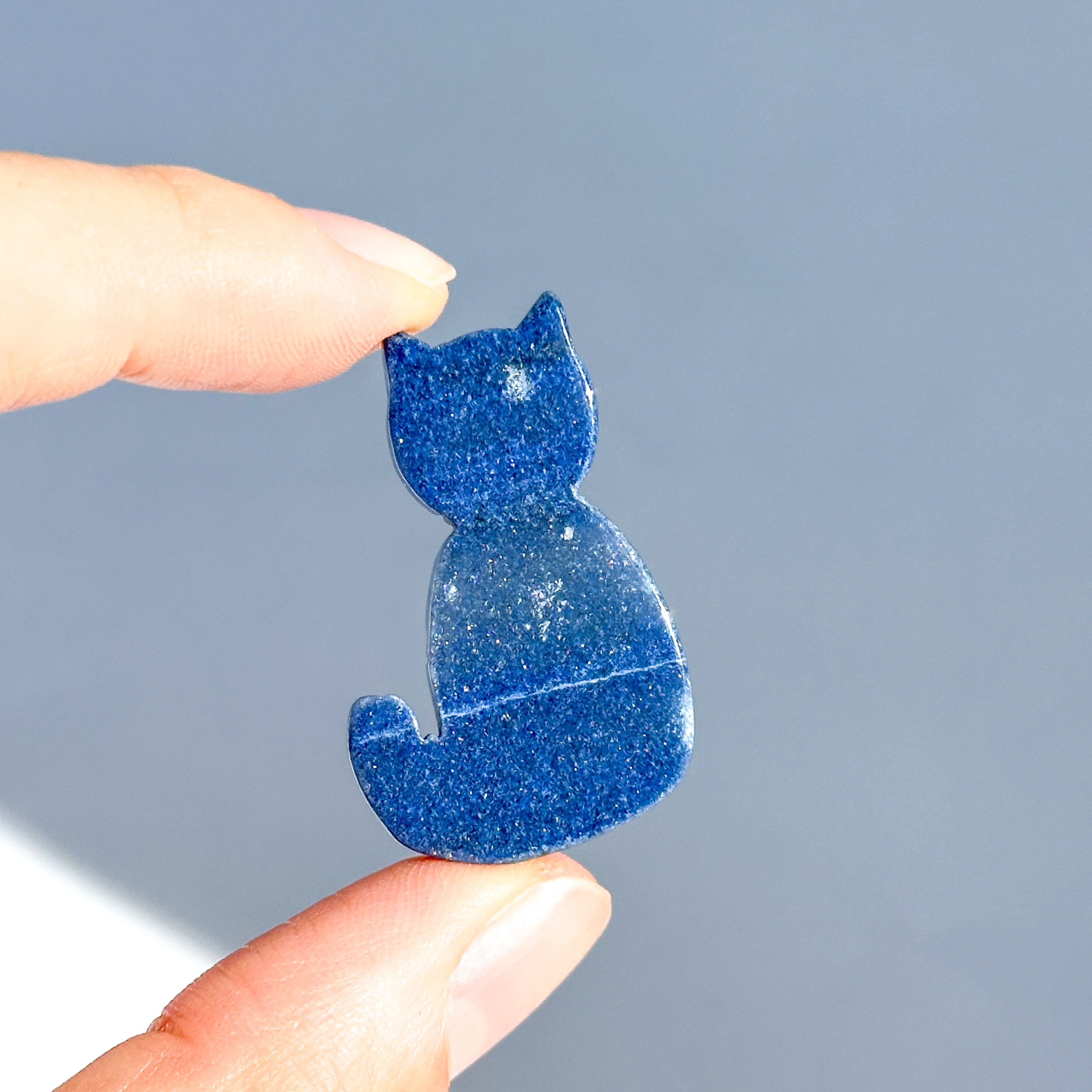 ブルーアベンチュリン 猫ちゃん02◇ Blue Aventurine Cat ◇天然石