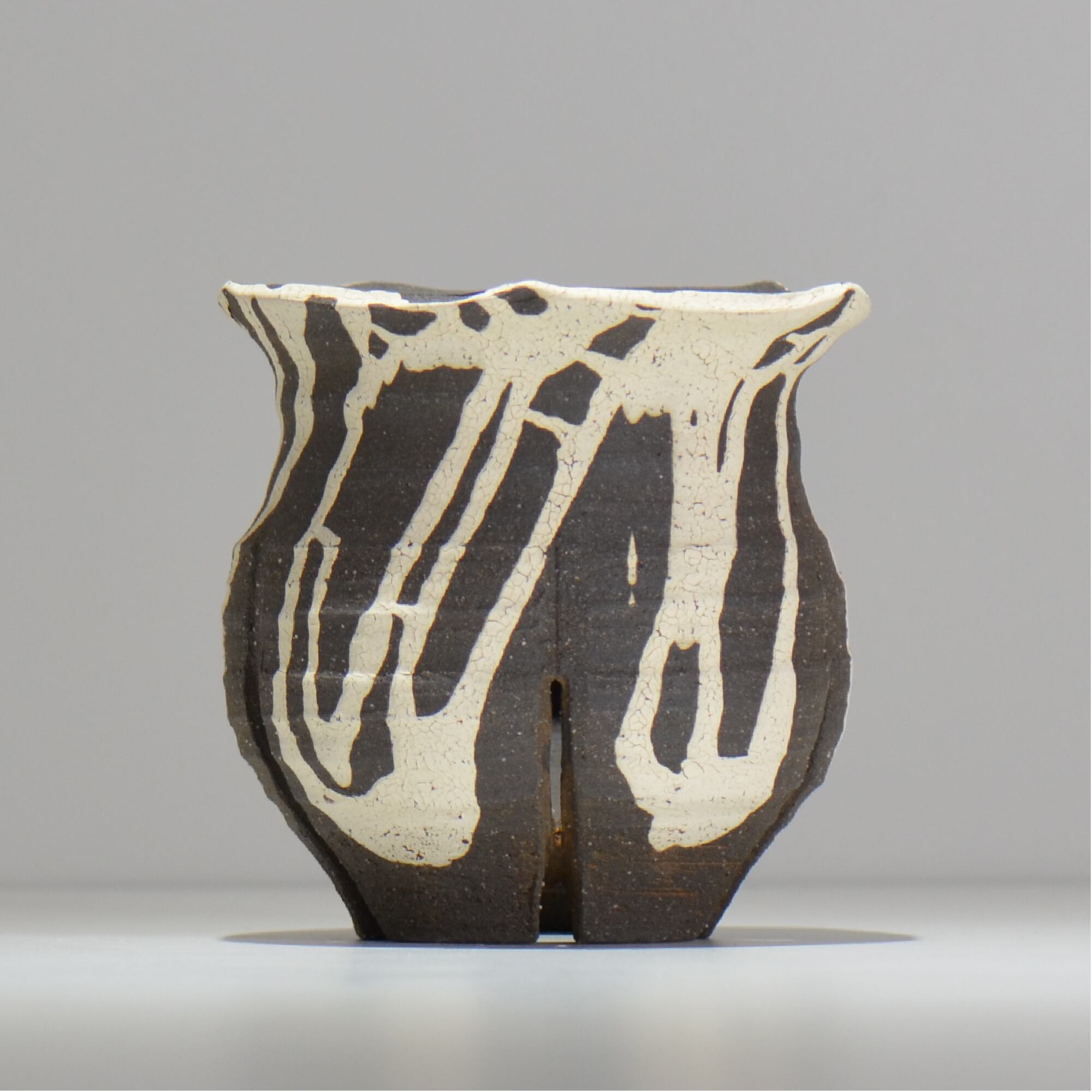 沼野 秀章 / 黒二白 / nh3_bwh13_m / 約φ13cm / 植木鉢