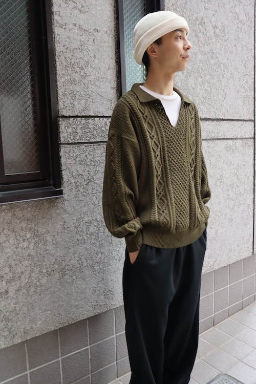 MEIAS " LILY WO/PE CABLE SKIPPER PULL OVER (OLIVE)"