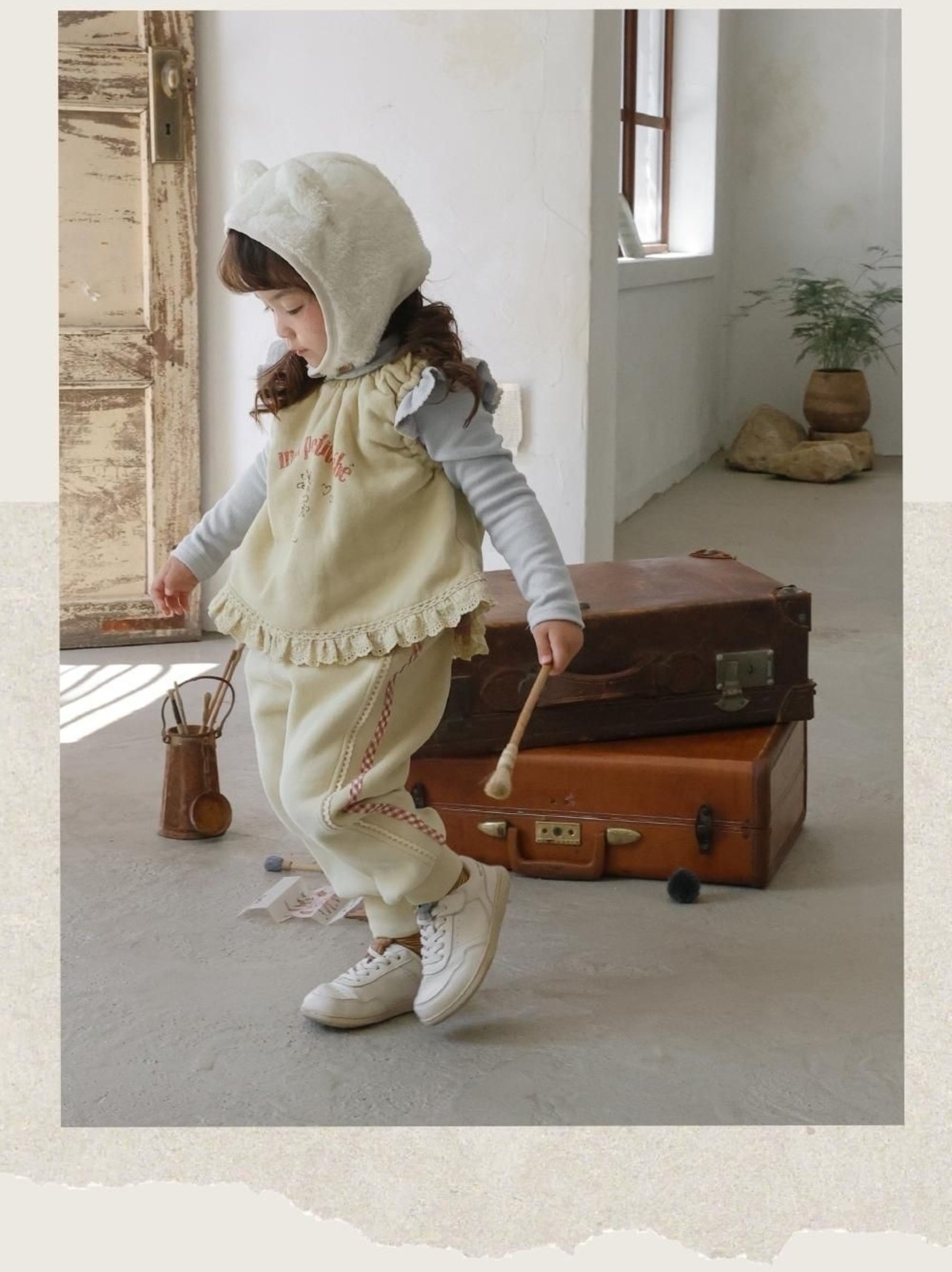 韓国子供服 / 26winter / puella FLO / モンシェルベスト / キッズ / 冬服 *90~140*