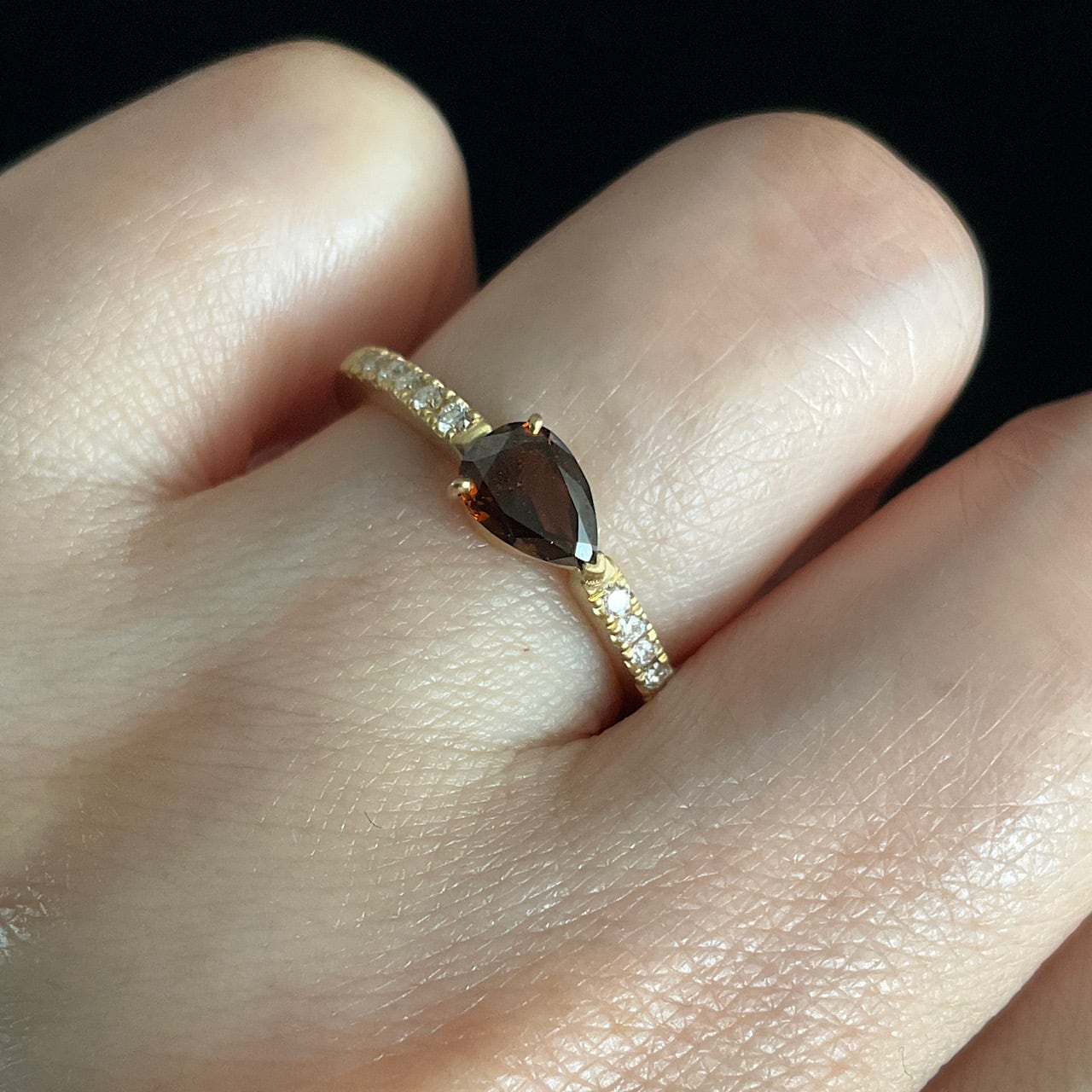 ブラウンカラー ダイヤモンド リング 0.483ct K18イエロー