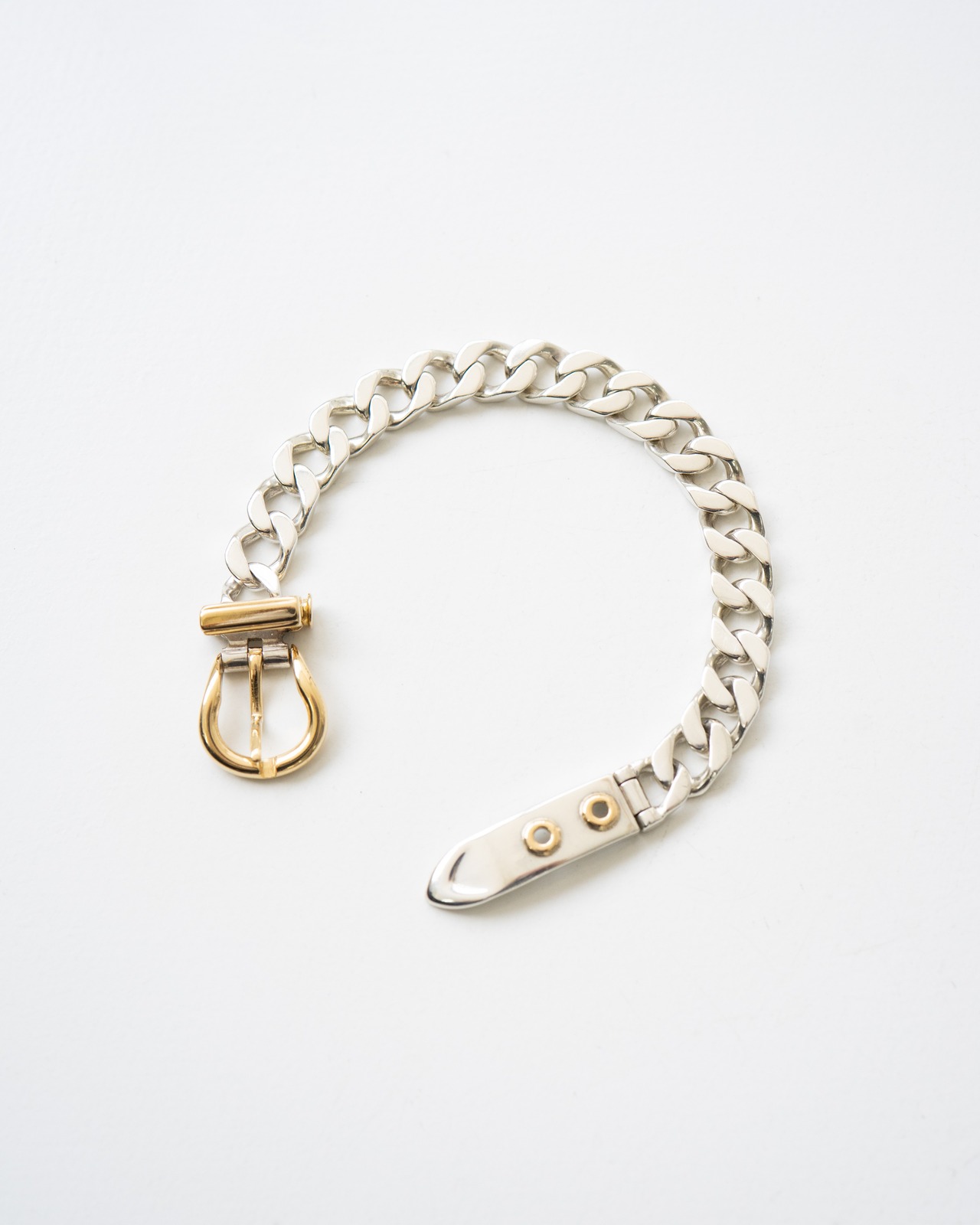 〈Hermès〉Boucle Sellier Bracelet PM Silver800 GOLD750 70's - 2