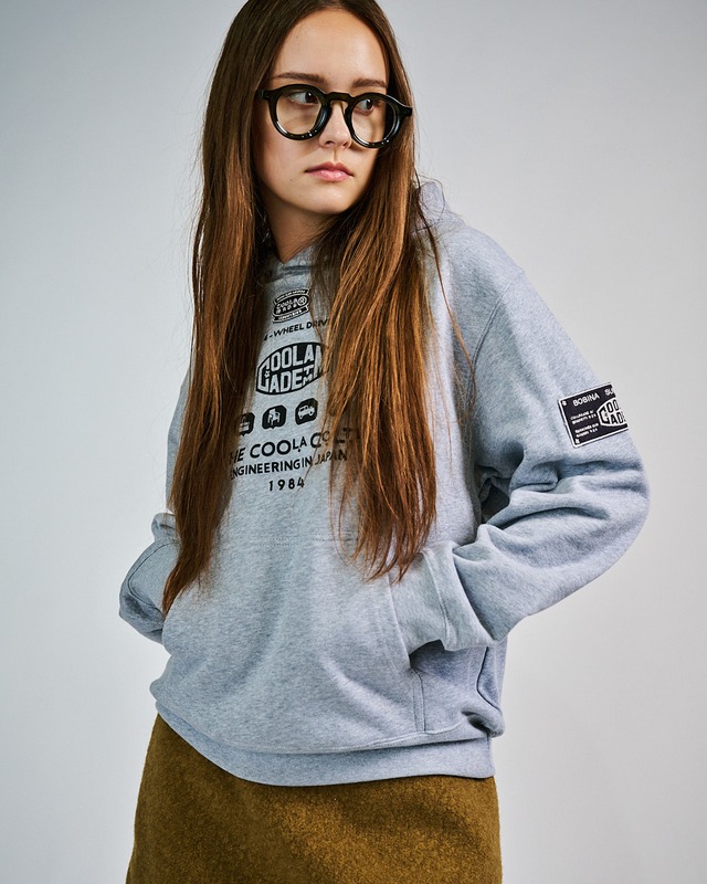 ダブルDOGロゴプリントベーシックフーディー (GRAY)　CQ-49073