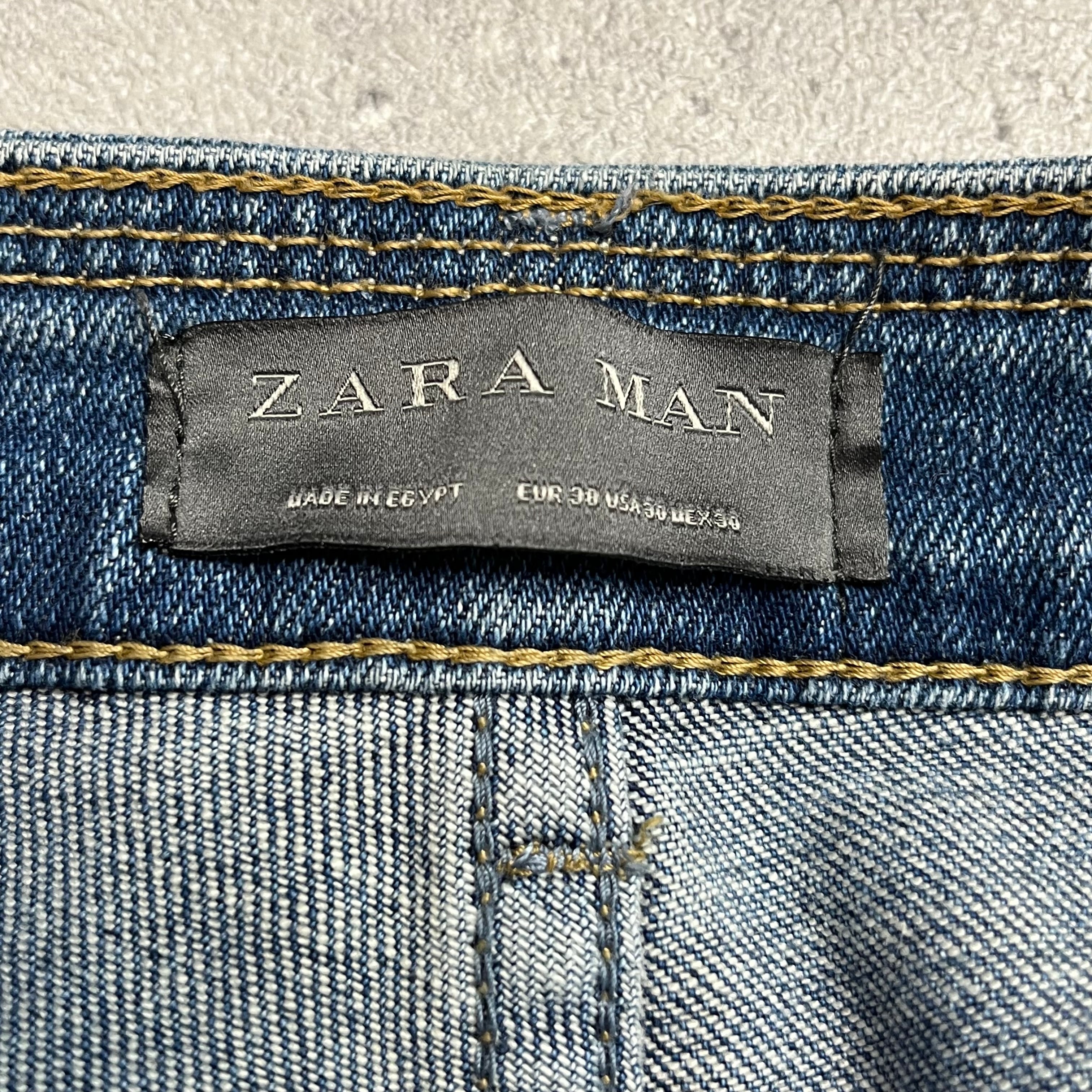 ザラ マン ZARA MAN ダメージ加工 スキニー カットオフ デニム パンツ