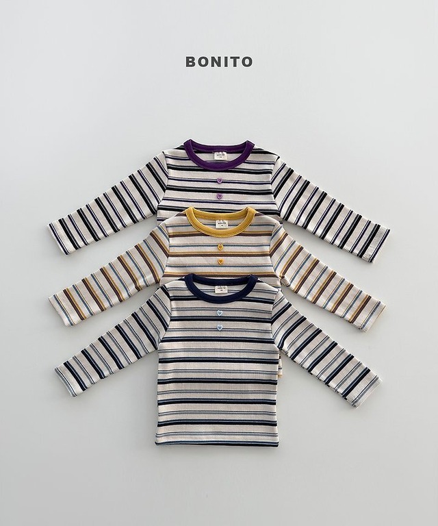韓国子供服 / BONITO / 26Autumn / ハートボタンTシャツ / 秋服 *12M~JM *