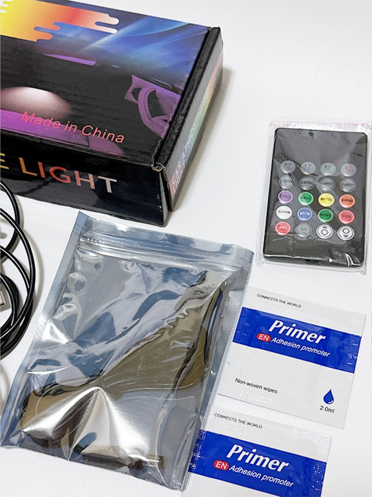 ledテープライト 車載 車 ルームライト usb 車内灯 ドレスアップ 室内灯 リモコン付き LED50cm USB100cm 装飾 RGB