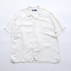 POLO RALPH LAUREN LINEN SILK OPEN COLLAR S/S SHIRT