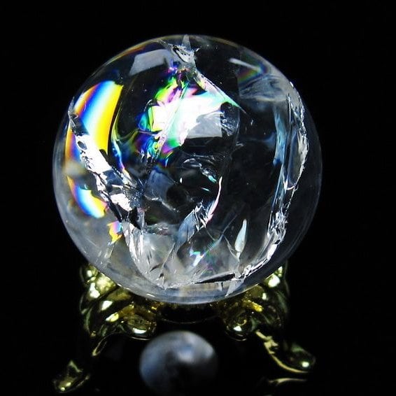 アイリスクォーツ 水晶 丸玉 虹入り 28mm 水晶玉 置物 スフィア 141