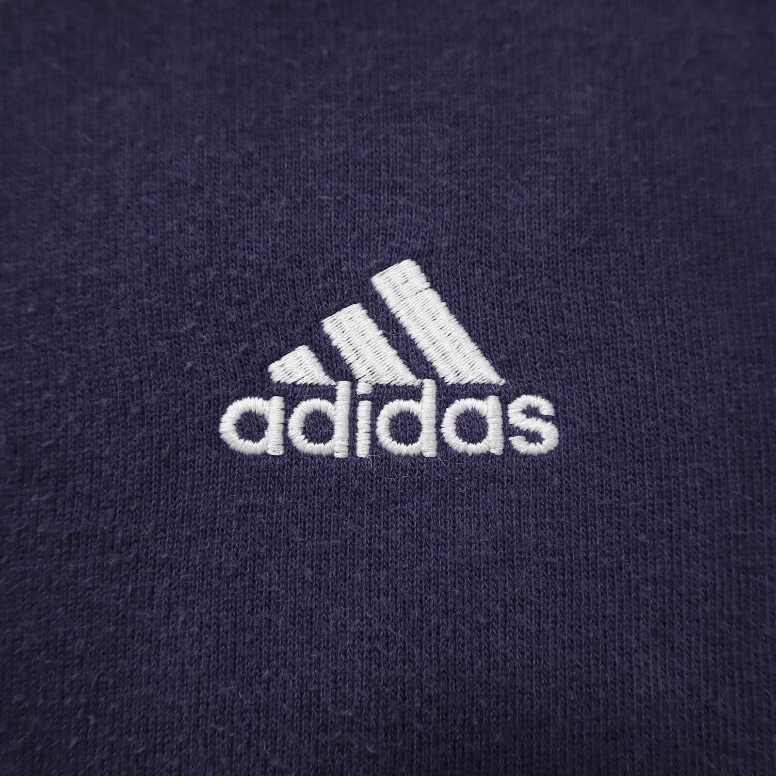 00s adidas アディダス ロゴ刺繍 スウェットパーカー プルオーバー ...