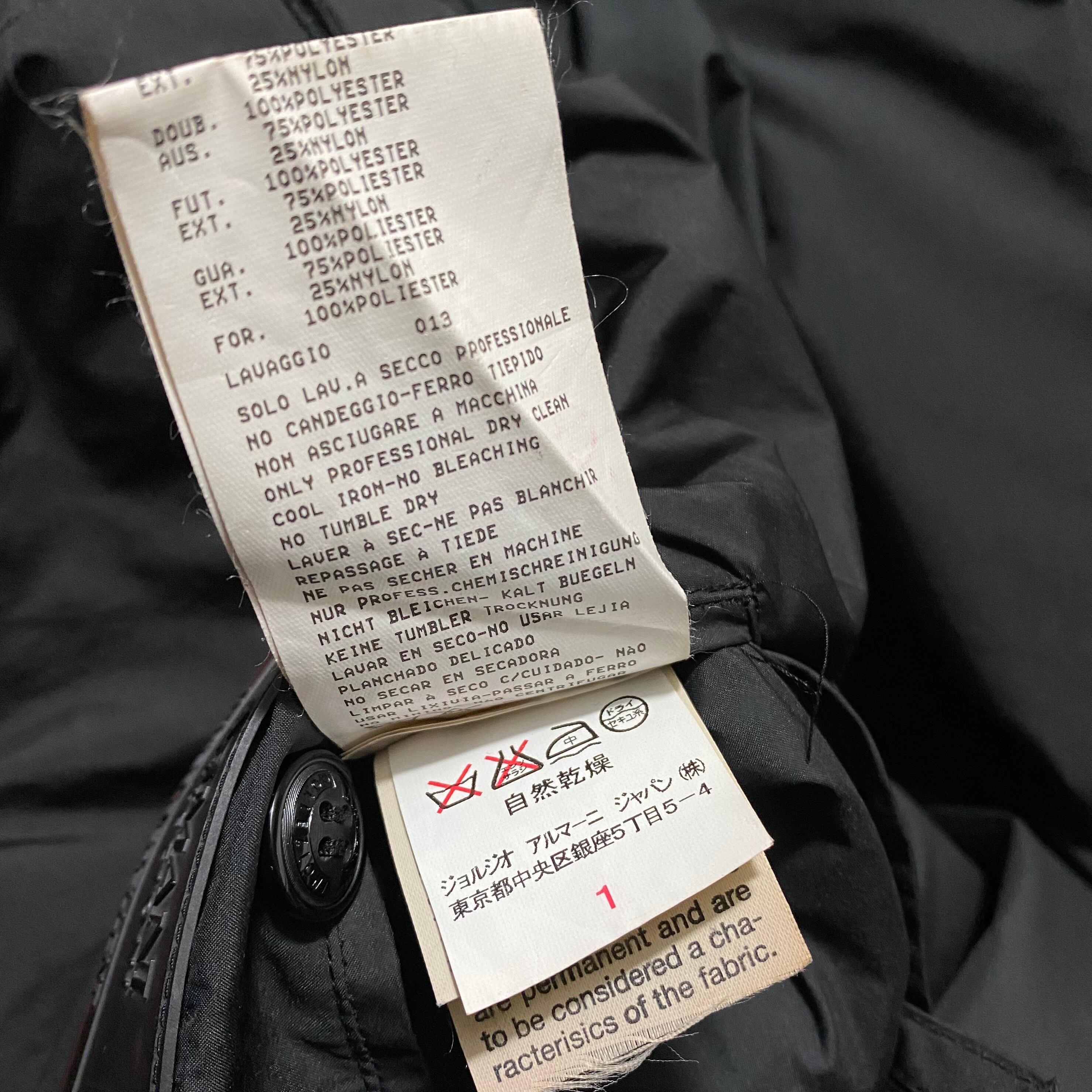 ARMANI COLLEZIONI black nylon coat | NOIR ONLINE