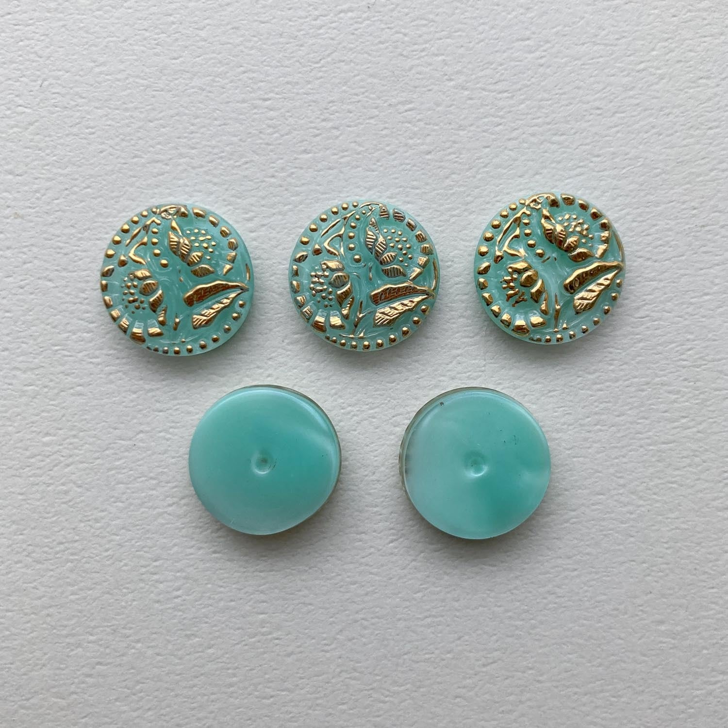 再入荷〉お花二輪チェコガラスカボション | Dua-アクセサリーパーツ