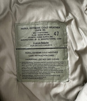 -Level7- Vintage XL/REG Ecwcs Gen III Level7 Primaloft Jacket