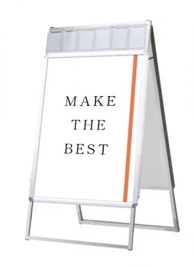 ポスターグリップスタンド看板パンフレットケース付(屋内用) B1両面シルバー