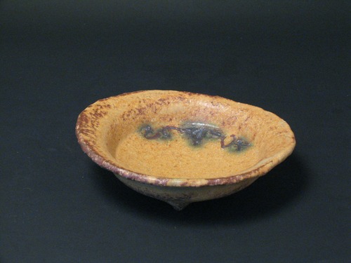 美濃　浜田純理　黄瀬戸楕円小鉢　Ｊ-58-1