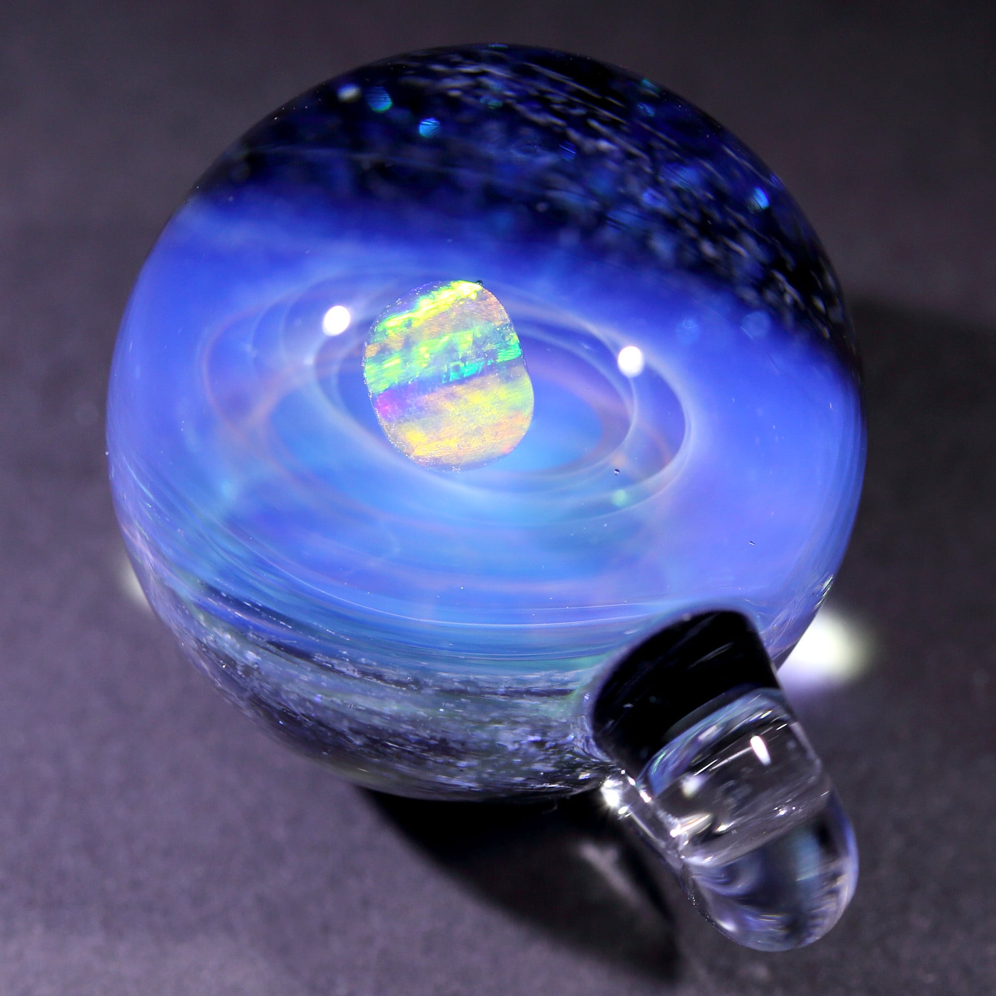 宇宙　ガラスペンダントトップ 26mm Galaxy Glass Pendant 宇宙ガラスペンダント (螺旋状銀河） no
