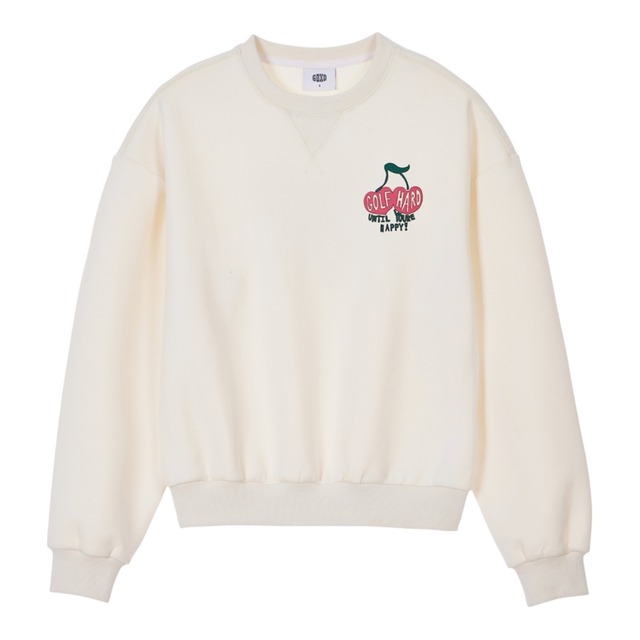 GOXO ゴーエックスオー チェリーゴルフクラブクルーネックマンツーマン クリーム