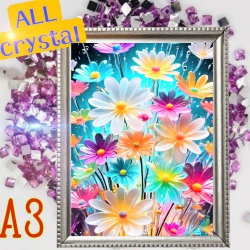 ALLクリスタルビーズ☆四角ビーズ【crystal-442】A3サイズ☆ダイヤモンドアート