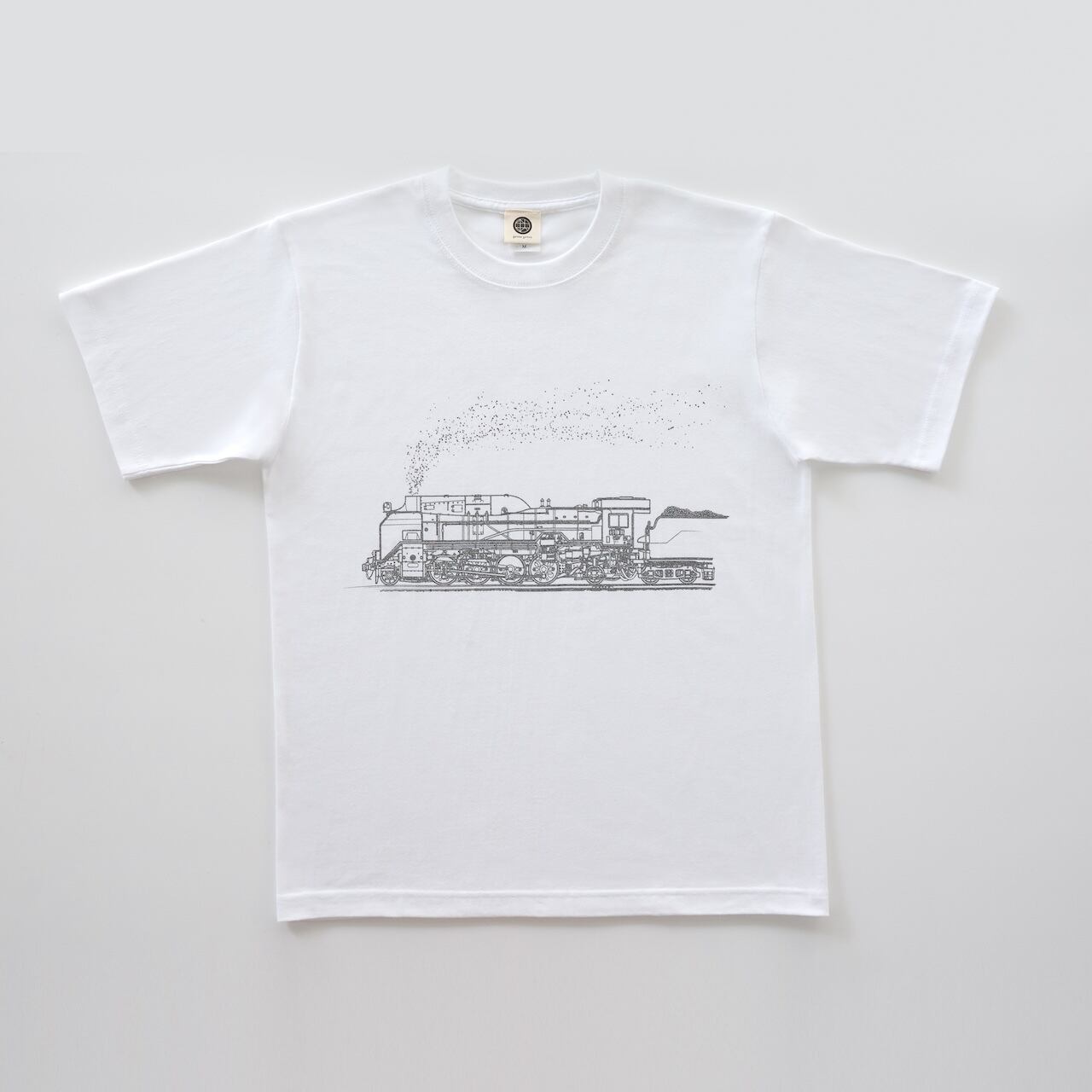 鉄道Tシャツ|D51 91 ナメクジ(White × Silver) ホワイト × シルバーラメ(キラキラ) 鉄道グッズ 白 銀 蒸気機関車 デゴイチ SL Steam locomotive T-shirt