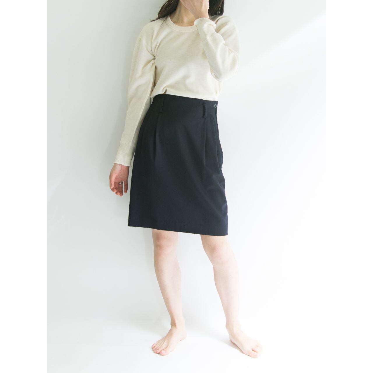 【ISSEY MIYAKE】Made in Japan 90's wool tuck skirt(イッセイミヤケ 日本製 ウールタックスカート)3a