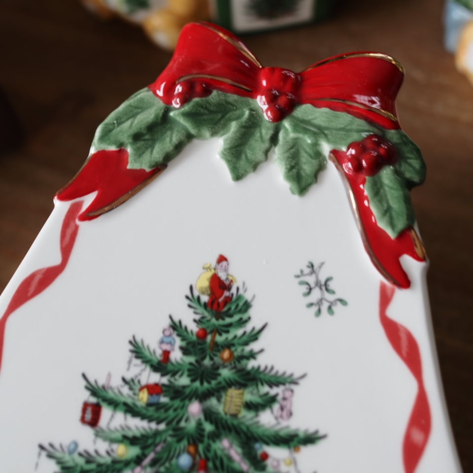 【未使用品】SPODE クッキー ジャー クリスマスツリー　スポード 未使用】極美品 英国SPODEスポード 250周年記念 クリスマスクリーマー