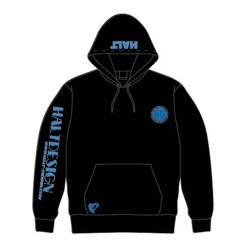 プルオーバーパーカー / HALT SLEEVE LOGO HOODIE / BLACK / 綿100%