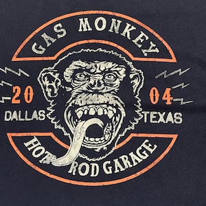 【GAS MONKEY】企業系 ガスモンキーガレージ ロゴ プリントTシャツ ディスカバリーチャンネル ファスト＆ラウド リアリティ番組 名車 レストア 2XL ビッグサイズ MEXICO製 半袖 US古着