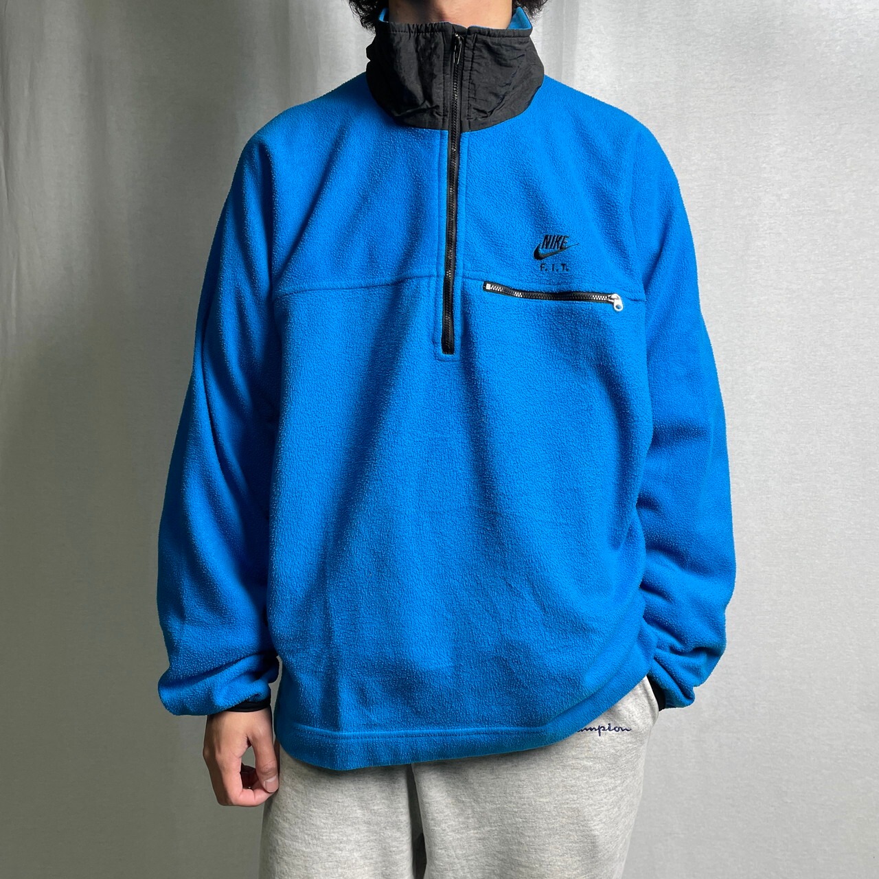 90年代 NIKE F.I.T. ナイキ スモールスウォッシュ ハーフジップ 